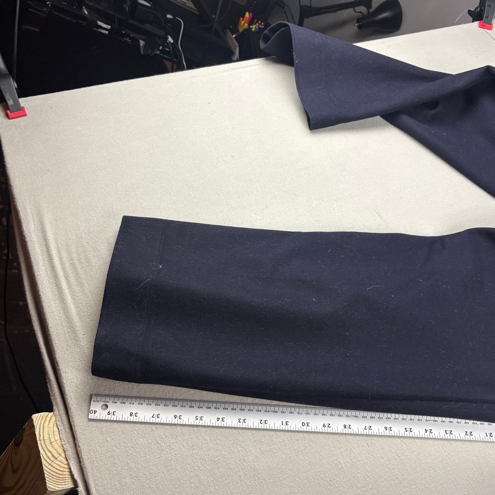 Vintage US Navy Style Wool Sailor Pants Navy Blue Wide Leg High Waist Trousers - Picture 6 of 8